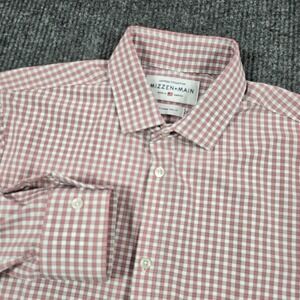 Mizzen+Main Shirt Mens XL Pink Check Leeward‎ Trim Fit Performance Stretch